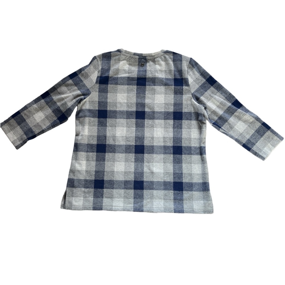 NWT Blue and Grey Plaid Top, Sz M - Picture 5 of 6